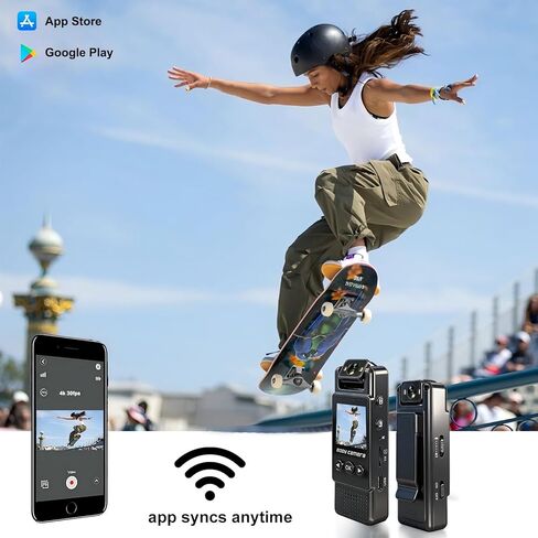 4k Mini Body Camera with Audio and Video Recording, 128GB Wearable Camera with 180° Rotating Lens, Chest Camera with Night Vision & 6-Hour Battery Life for Travel, Cycling, Work Security in Saudi Arabia