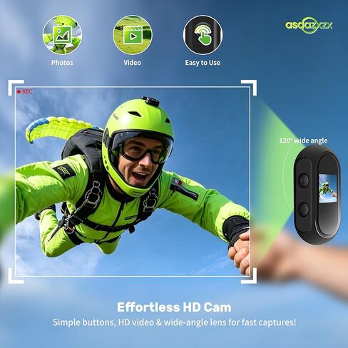 Mini Body Camera 1080P with Display Screen, 2026 Upgraded-Tech Bodycam, Wearable Sports Action Camera, Portable Helmet Cameras, Small POV Camera with 120° Wide-Angle, Multiple Accessories in Saudi Arabia