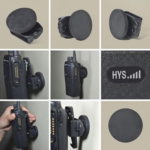 HYS Magnetic Two-Way Radio Hanger Holder for Dashboard, for Cobra, Midland, Motorola GMRS/FRS Handhelds with Belt Clips, Attach to Metal Surface Mount with One-Handed Operation in Saudi Arabia