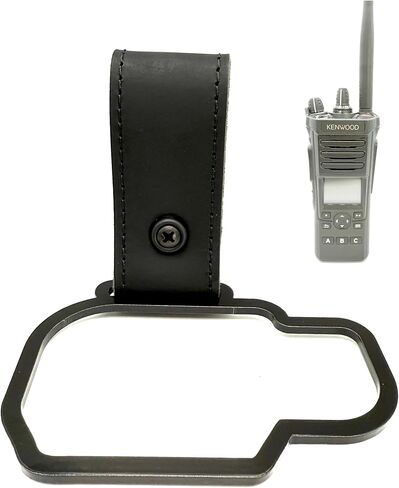Radio Holder for Kenwood VP8000, Black Leather Belt Clip Holster with Metal Powder Coated Ring in Saudi Arabia