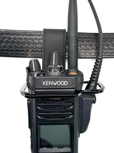 Radio Holder for Kenwood VP8000, Black Leather Belt Clip Holster with Metal Powder Coated Ring in Saudi Arabia