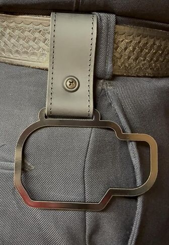 Radio Holder for Kenwood VP8000, Black Leather Belt Clip Holster with Metal Powder Coated Ring in Saudi Arabia