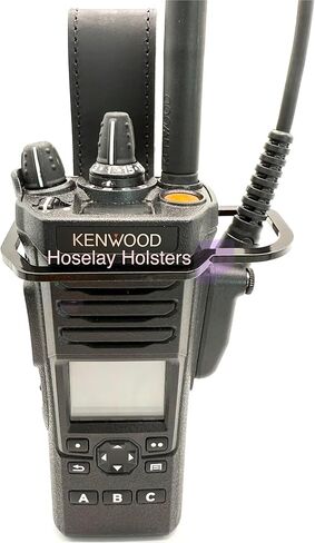 Radio Holder for Kenwood VP8000, Black Leather Belt Clip Holster with Metal Powder Coated Ring in Saudi Arabia