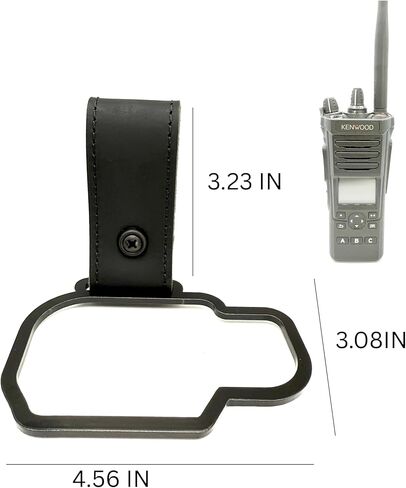 Radio Holder for Kenwood VP8000, Black Leather Belt Clip Holster with Metal Powder Coated Ring in Saudi Arabia