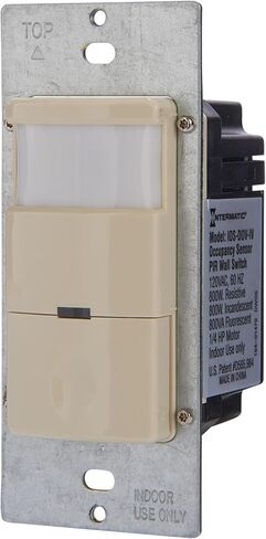 Intermatic IOS-DOV-IV Motion Sensor Light Switch – PIR Occupancy & Vacancy Sensor, 180° Coverage - Auto ON/Off, Ambient Light Sensor, Single-Pole, Neutral Wire Required, Ivory in Saudi Arabia