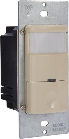 Intermatic IOS-DOV-IV Motion Sensor Light Switch – PIR Occupancy & Vacancy Sensor, 180° Coverage - Auto ON/Off, Ambient Light Sensor, Single-Pole, Neutral Wire Required, Ivory in Saudi Arabia
