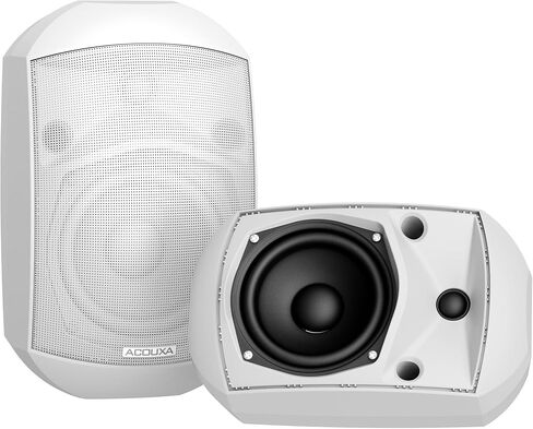 5.25 Inch Wall Mount Bluetooth 6.0 Outdoor Speaker,IP66 Waterproof Indoor/Outdoor Sound System,2-Way Woofer & Tweeter,600W Peak Wired Speakers for Pool,Patio,Garage,Home Theater(Pair,Black) in Saudi Arabia