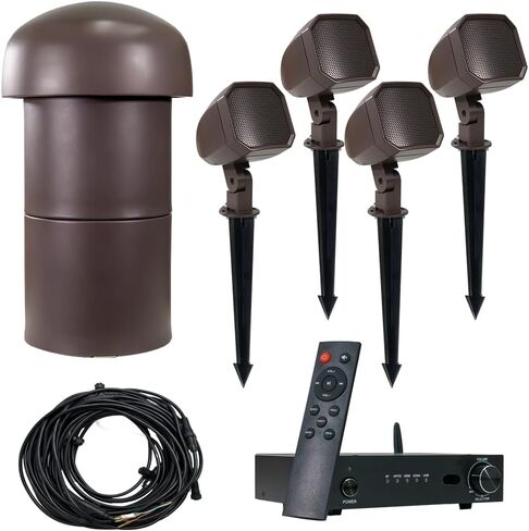 نظام صوتي خارجي VOLT OHM 4.1 مع 4 مكبرات صوت للأقمار الصناعية ومضخم صوت ومضخم صوت بلوتوث، يوفر تغطية تصل إلى 1300 قدم مربع in Kuwait