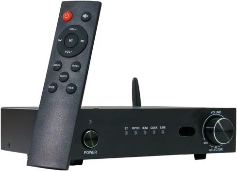 نظام صوتي خارجي VOLT OHM 4.1 مع 4 مكبرات صوت للأقمار الصناعية ومضخم صوت ومضخم صوت بلوتوث، يوفر تغطية تصل إلى 1300 قدم مربع in Kuwait
