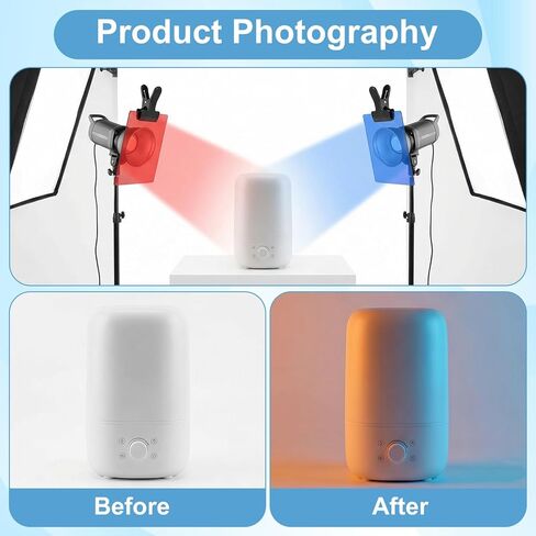 20 Pcs Color Gel Filter for Lighting Effect, 10x10 Inches Photography Color Correction Kit for Photo Video Studio, Lighting Filters Transparent Color Sheet Filter Sheet Gels, 20 Assorted Colors in Saudi Arabia
