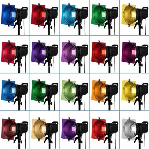 20 Pcs Color Gel Filter for Lighting Effect, 10x10 Inches Photography Color Correction Kit for Photo Video Studio, Lighting Filters Transparent Color Sheet Filter Sheet Gels, 20 Assorted Colors in Saudi Arabia