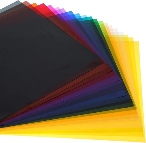 20 Pcs Color Gel Filter for Lighting Effect, 10x10 Inches Photography Color Correction Kit for Photo Video Studio, Lighting Filters Transparent Color Sheet Filter Sheet Gels, 20 Assorted Colors in Saudi Arabia