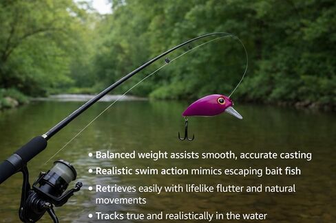 Crankbait Fishing Lures Set of 5 – Hard Bait for Bass, Trout & Panfish – Metallic Reflective Mini Crankbaits with Treble Hooks in Saudi Arabia
