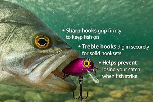 Crankbait Fishing Lures Set of 5 – Hard Bait for Bass, Trout & Panfish – Metallic Reflective Mini Crankbaits with Treble Hooks in Saudi Arabia