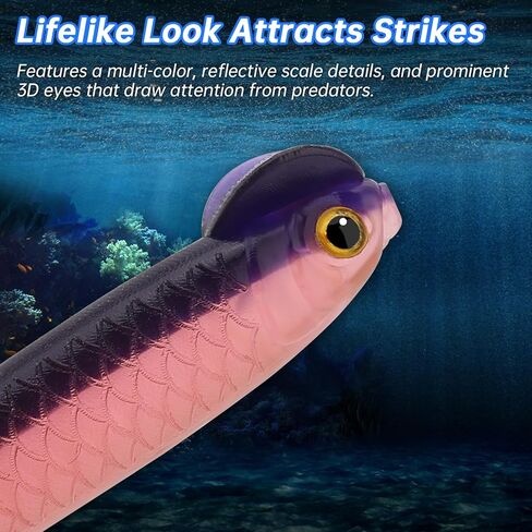 Paddle Tail Swimbaits Lures, Soft Plastic Fishing Lures Kit, 2.36" Bass Fishing Bait for Bass Trout Crappie Walleye Freshwater and Saltwater (6 Pcs, 6 Colors) in Saudi Arabia