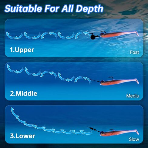 Paddle Tail Swimbaits Lures, Soft Plastic Fishing Lures Kit, 2.36" Bass Fishing Bait for Bass Trout Crappie Walleye Freshwater and Saltwater (6 Pcs, 6 Colors) in Saudi Arabia