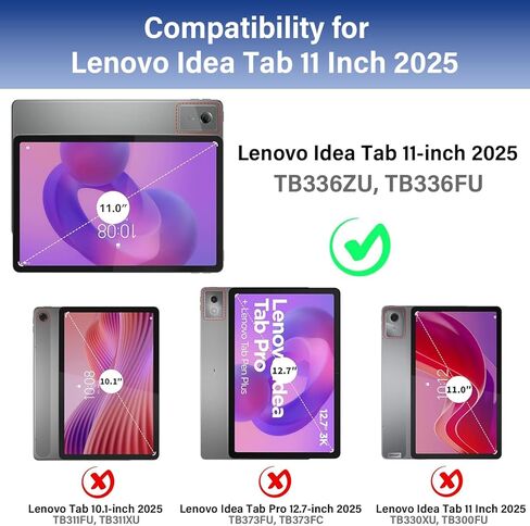 Backlit Keyboard Case for Lenovo Idea Tab 11" 2025 (TB-336ZU/TB-336FU) with Screen Protector, Wineecy 7 Colors Light Detachable Wireless Keyboard PU Leather Folio Case for 11" Lenovo Idea Tab 2025 in Saudi Arabia