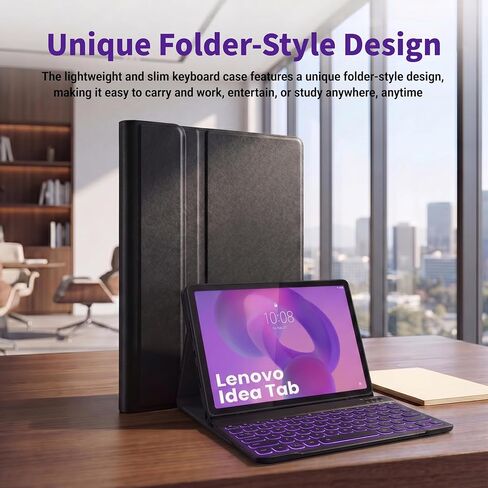Backlit Keyboard Case for Lenovo Idea Tab 11" 2025 (TB-336ZU/TB-336FU) with Screen Protector, Wineecy 7 Colors Light Detachable Wireless Keyboard PU Leather Folio Case for 11" Lenovo Idea Tab 2025 in Saudi Arabia