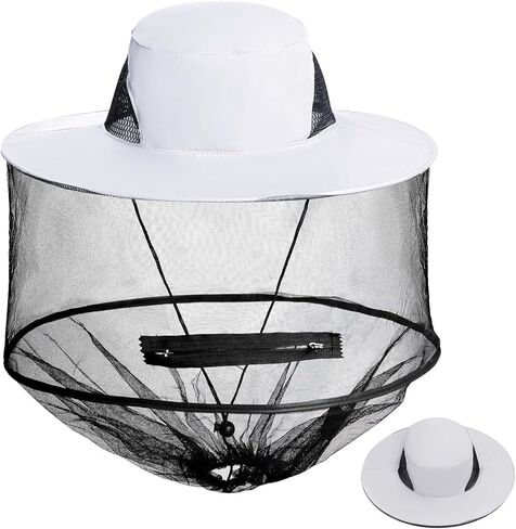 Sucrain Mosquito Head Net Hat Sun Hat Garden Bug Hat with Hidden Net Mesh for Outdoor Gardening Beekeeping in Saudi Arabia