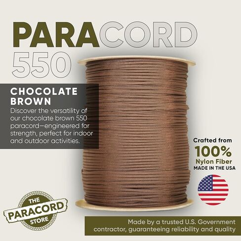 The Paracord Store Type III 550 Paracord for Active Outdoors - Heavy Duty 7 Strand Tactical Paracord - USA Made Nylon Outdoor Parachute Cord for Camping, Fishing & More - Survival Cord for Emergency. in Saudi Arabia
