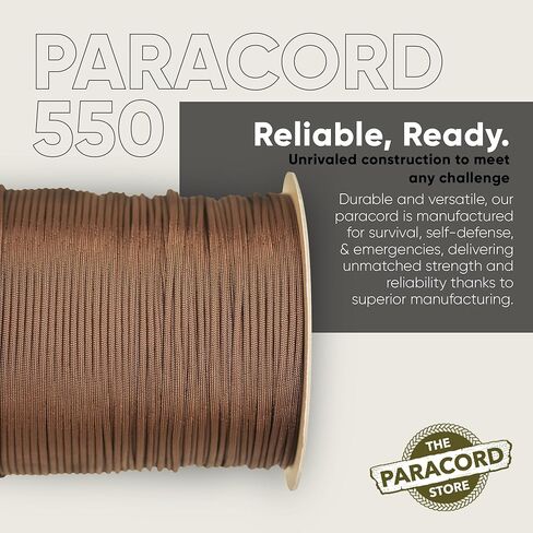 The Paracord Store Type III 550 Paracord for Active Outdoors - Heavy Duty 7 Strand Tactical Paracord - USA Made Nylon Outdoor Parachute Cord for Camping, Fishing & More - Survival Cord for Emergency. in Saudi Arabia