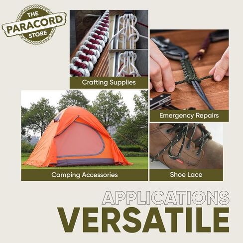 The Paracord Store Type III 550 Paracord for Active Outdoors - Heavy Duty 7 Strand Tactical Paracord - USA Made Nylon Outdoor Parachute Cord for Camping, Fishing & More - Survival Cord for Emergency. in Saudi Arabia