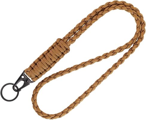 Heavy Duty Braided Paracord Lanyard for Keychains Whistles Strap Outdoor Survival Parachute Rope Lanyard (1pc Black) in Saudi Arabia