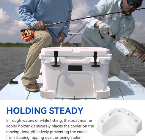 Boat Marine Cooler Mounting Kit Fit for Yeti, Igloo, Engle, Coleman, Keywest Most Coolers, Boat Marine Cooler Tie Down Straps Kit to Prevent Sliding & Securing Cooler/Tackle Boxes/Ice Chest in Saudi Arabia