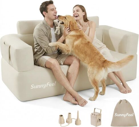 SUNNYFEEL Inflatable Couch with Built-in Pump - 2-3 Person Loveseat Sofa in Kuwait