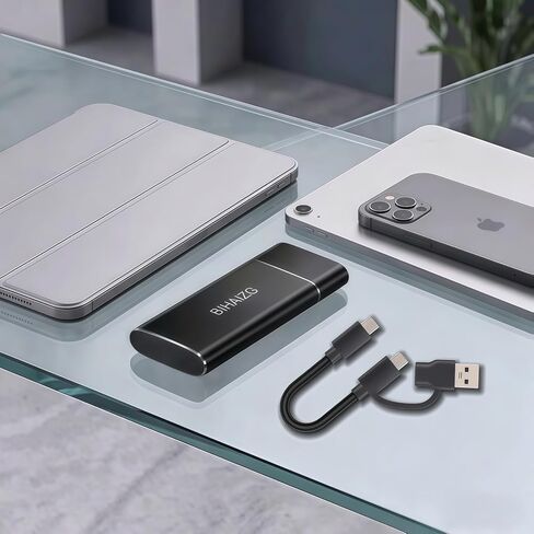 محرك أقراص صلبة خارجي محمول بسعة 256 جيجابايت SSD من النوع c USB 3.1، محرك أقراص USB يصل إلى 500 ميجابايت/ثانية لأجهزة Mac iPhone، الكمبيوتر الشخصي، Android، الكمبيوتر المحمول، الهاتف الذكي، رحلات العمل والاجتماعات تخزين SSD in Kuwait