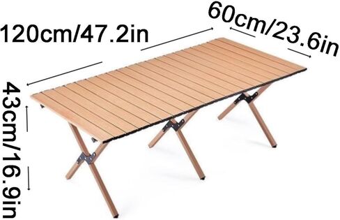 Carbon Steel Camping Table Portable Ultralight Folding Outdoor Table 120CM Black in Saudi Arabia