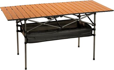 Outdoor Folding Table, 7.93LBS Ultralight Camping Table with Built-in Storage & Carry Bag, 225LBS Heavy Duty Aluminum Tabletop Carbon Steel Frame for Camping, Picnic, Beach, BBQ in Saudi Arabia