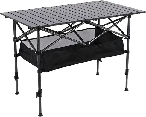 Portable Folding Camping Table, 47.2" x 21.6" x 19.6" roll-up top and Carbon Steel Frame, Lightweight Picnic Table for Outdoor, Beach, Tailgating, BBQ, Travel, with Carrying Bag in Saudi Arabia
