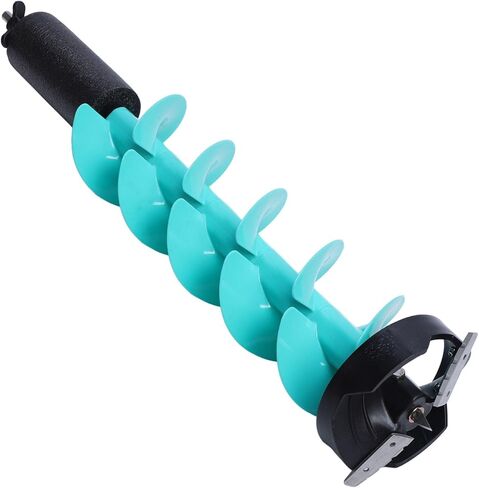 Focket Ice Auger for Ice Fishing, 28 Inch Length 6 Inch Diameter Nylon Electric with Centering Point Vane/Wing, Cordless Drill Auger with Drill Adapter for Fishing in Saudi Arabia