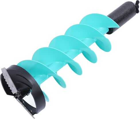 Focket Electric Ice Auger, 8 Inch Diameter 28 Inch Shaft Lightweight Nylon Ice Fishing Drill Auger, Cordless Drill with Centering Point Vane/Wing Adapter for Fishing in Saudi Arabia