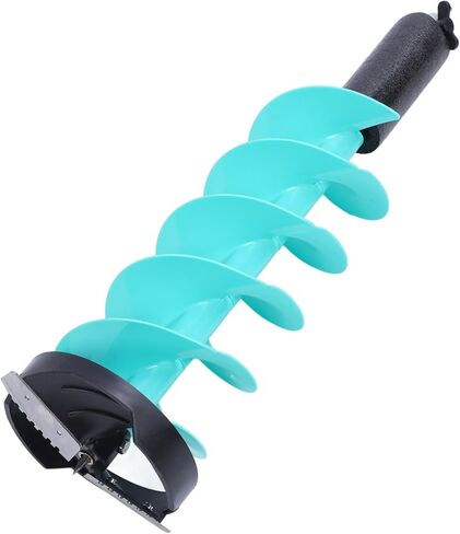 Focket Electric Ice Auger, 8 Inch Diameter 28 Inch Shaft Lightweight Nylon Ice Fishing Drill Auger, Cordless Drill with Centering Point Vane/Wing Adapter for Fishing in Saudi Arabia