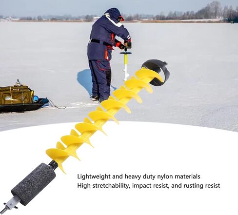 6in Ice Auger Drill Bit, Lightweight Flexible Cemented Carbide Bit, Spiral Ice Fishing Auger with Adapter for High Torsion Electric Drill, Ideal for Deep Water Areas in Saudi Arabia