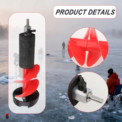 Ice Drill, Ice Auger, Tool, Fishing Accessory, Winter Equipment, Aluminum Alloy, Suitable for Winter Fishing, Fishing, Lake Fishing, Ri, 50cm in Saudi Arabia