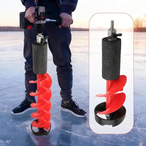 Ice Drill, Ice Auger, Tool, Fishing Accessory, Winter Equipment, Aluminum Alloy, Suitable for Winter Fishing, Fishing, Lake Fishing, Ri, 50cm in Saudi Arabia