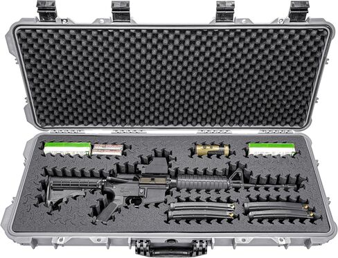 Eylar 38" Hard Roller Rifle Case (Gray) w/Retro Controller UV Print and RAGAR 35.75" Foam Insert, Waterproof, Shockproof Meets TSA Requirements in Saudi Arabia