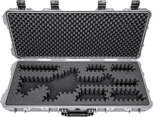 Eylar 38" Hard Roller Rifle Case (Gray) w/Retro Controller UV Print and RAGAR 35.75" Foam Insert, Waterproof, Shockproof Meets TSA Requirements in Saudi Arabia