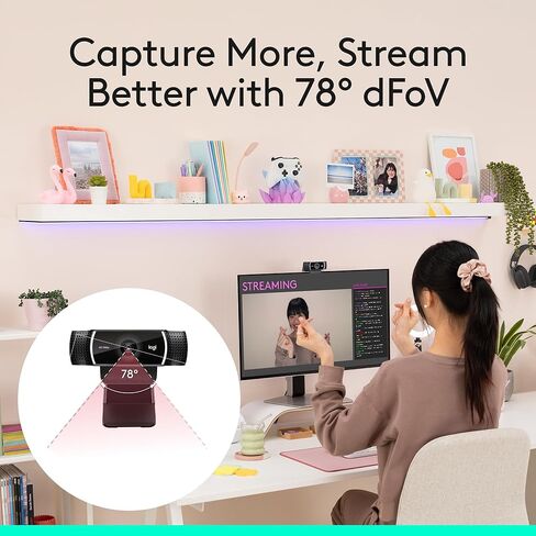 Logitech C922x HD Pro PC Webcam, Full HD 1080p/30fps or 720p/60fps Video,HD Light Correction,Works with Microsoft Teams,Google Meet,Nintendo Switch 2’s New GameChat Mode,Mac/Tablet- Black, Pack of 10 in Saudi Arabia