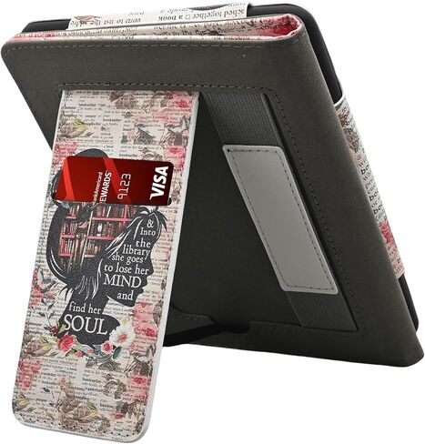حافظة لجهاز Kindle Paperwhite مقاس 7 بوصات/6.8 بوصات (الجيل الثاني عشر/الحادي عشر - 2024/2021) وإصدار Kindle Colorsoft Signature Edition، هدايا لمحبي الكتب، غطاء حامل من جلد البولي يوريثان مع حزام يد لجهاز Kindle Paperwhite in Kuwait