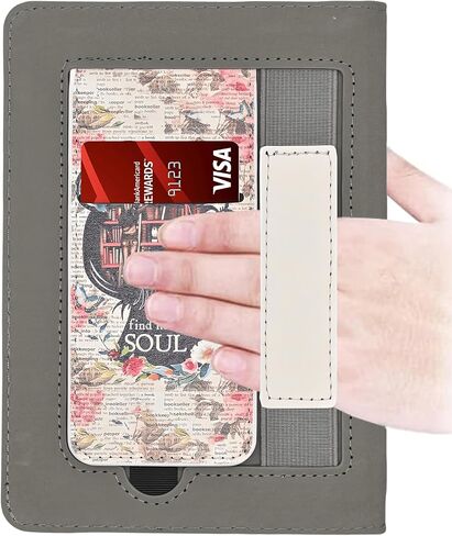 حافظة لجهاز Kindle Paperwhite مقاس 7 بوصات/6.8 بوصات (الجيل الثاني عشر/الحادي عشر - 2024/2021) وإصدار Kindle Colorsoft Signature Edition، هدايا لمحبي الكتب، غطاء حامل من جلد البولي يوريثان مع حزام يد لجهاز Kindle Paperwhite in Kuwait