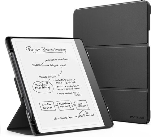 MoKo Stand Case for 11" Kindle Scribe (3rd Generation -2025) & Kindle Scribe Colorsoft (1st Generation 2025) - Premium Leather Trifold Stand Cover with Pen Holder, Auto Sleep/Wake, Fig in Saudi Arabia