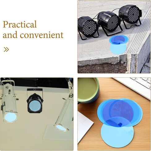 VILLCASE 25pcs LED Diffuser Sheets Ambient Lighting Gel Stickers, 74mm Adhesive Lamp Overlay Decals for LED Downlight Spotlight, Blue Color Filter for Video and Living Room Lighting in Saudi Arabia