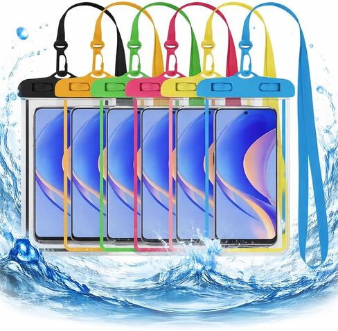 6PCS Universal Waterproof Phone Pouch IPX8 with Lanyard Clear Underwater Dry Bag Case for iPhone Beach Pool Travel in Saudi Arabia