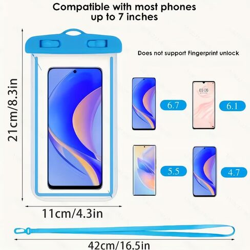 6PCS Universal Waterproof Phone Pouch IPX8 with Lanyard Clear Underwater Dry Bag Case for iPhone Beach Pool Travel in Saudi Arabia