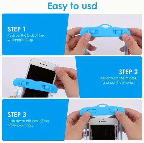 6PCS Universal Waterproof Phone Pouch IPX8 with Lanyard Clear Underwater Dry Bag Case for iPhone Beach Pool Travel in Saudi Arabia