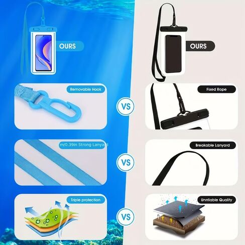 6PCS Universal Waterproof Phone Pouch IPX8 with Lanyard Clear Underwater Dry Bag Case for iPhone Beach Pool Travel in Saudi Arabia